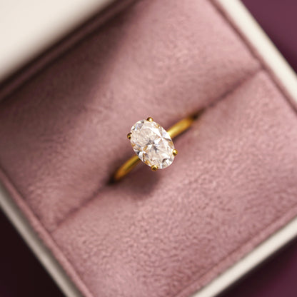 Oval Cut Hidden Halo Lab-Grown Diamond Engagement Ring