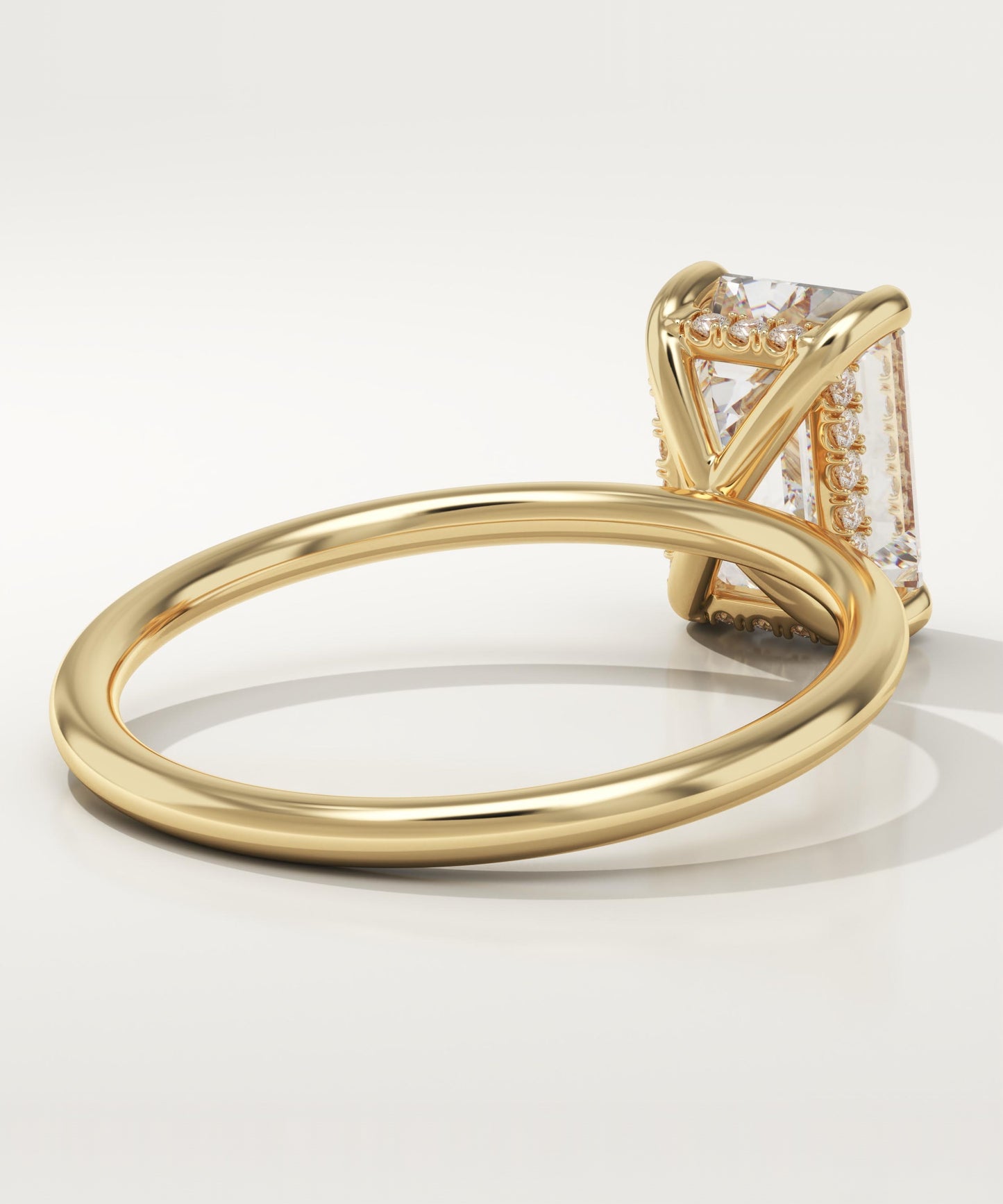 Emerald Cut Hidden Halo Lab-Grown Diamond Engagement Ring