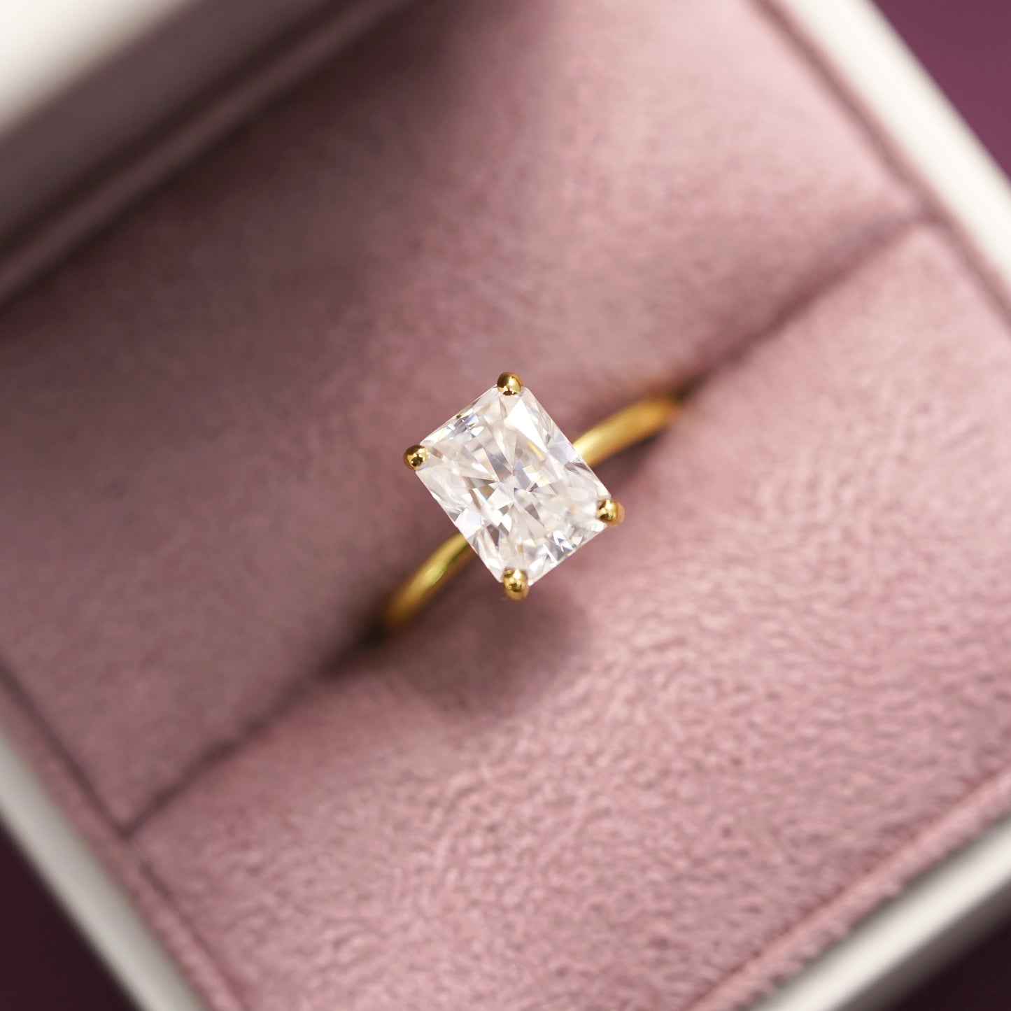 Radiant Cut Hidden Halo Lab-Grown Diamond Engagement Ring