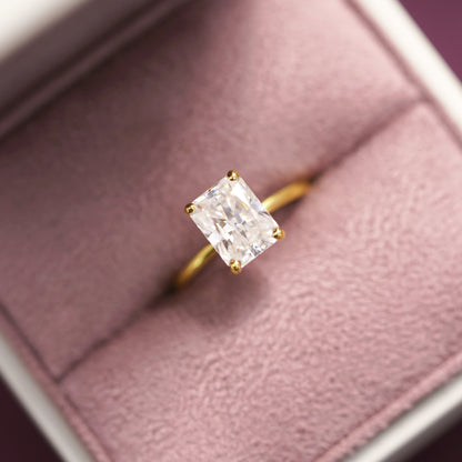 Radiant Cut Hidden Halo Lab-Grown Diamond Engagement Ring