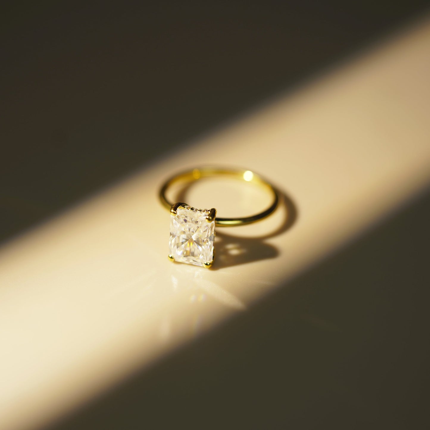 Radiant Cut Hidden Halo Lab-Grown Diamond Engagement Ring