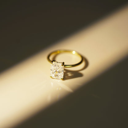 Radiant Cut Hidden Halo Lab-Grown Diamond Engagement Ring