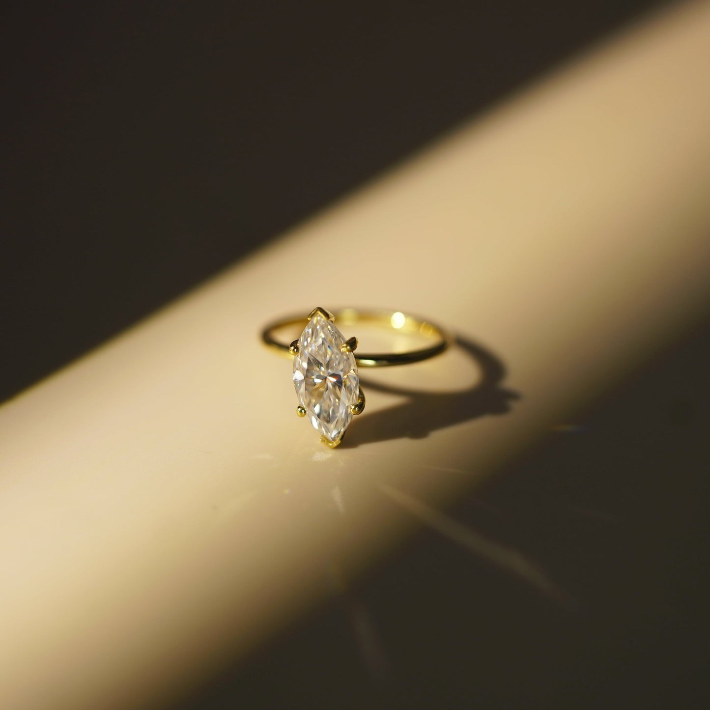 Marquise Cut Hidden Halo Lab-Grown Diamond Engagement Ring