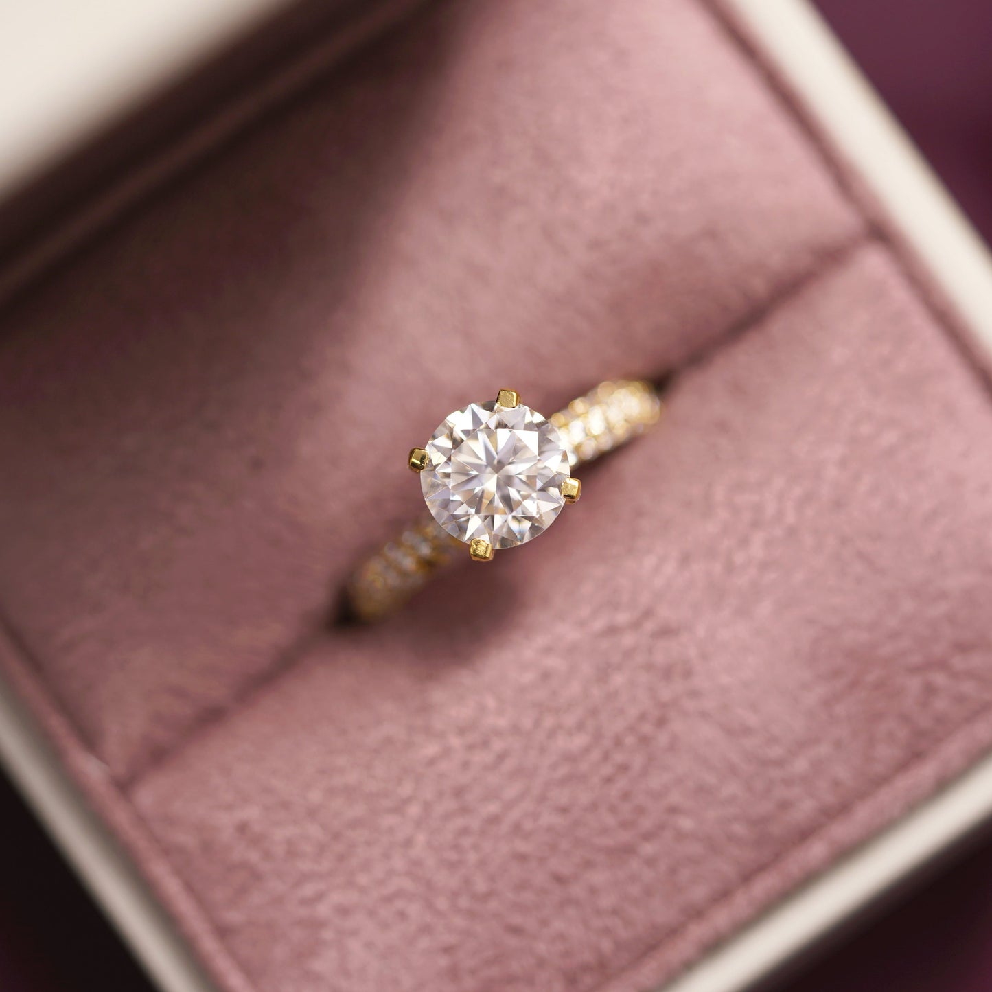 Round Cut Pave Lab-Grown Diamond Engagement Ring