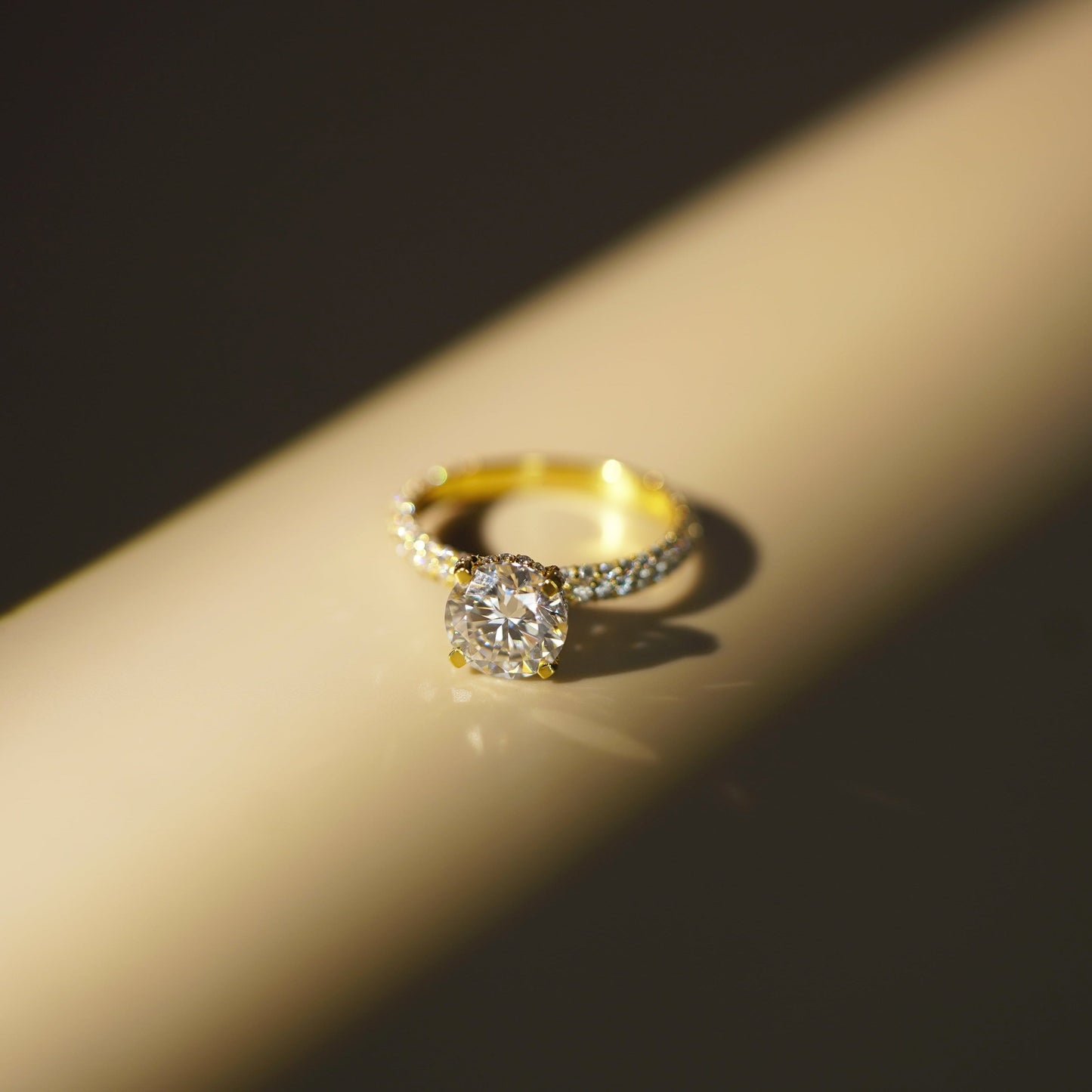 Round Cut Pave Lab-Grown Diamond Engagement Ring