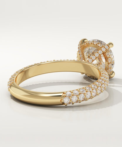 Round Cut Pave Lab-Grown Diamond Engagement Ring