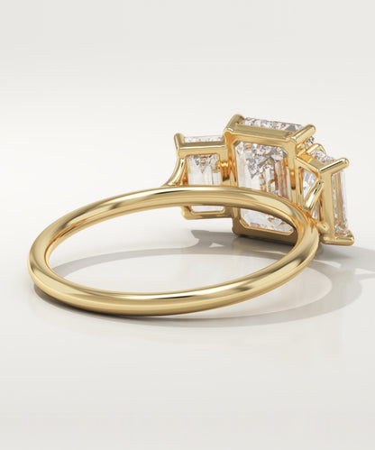 Emerald Cut Three Stone Lab-Grown Diamond Engagement Ring