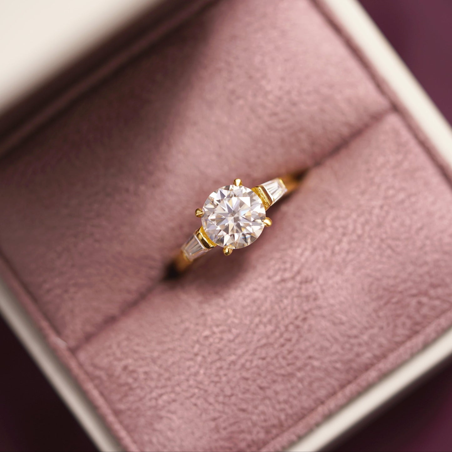 Round Cut Three Stone Lab-Grown Diamond Engagement Ring