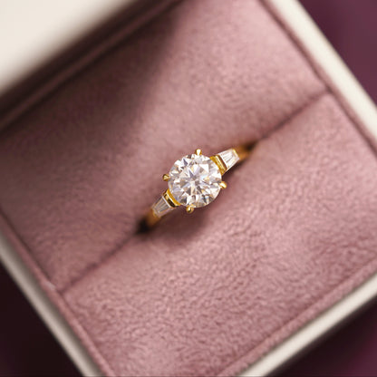 Round Cut Three Stone Lab-Grown Diamond Engagement Ring