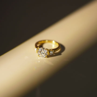 Round Cut Three Stone Lab-Grown Diamond Engagement Ring