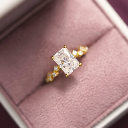 Radiant Cut Hidden Halo & Pave Lab-Grown Diamond Engagement Ring