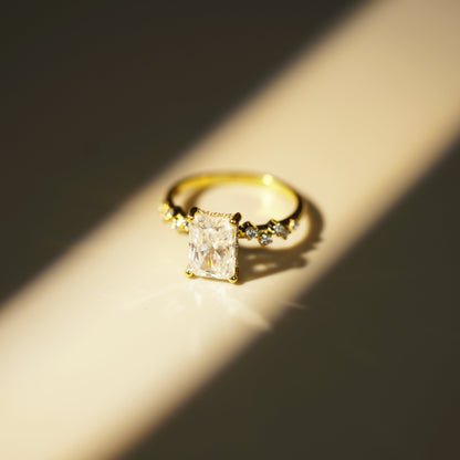 Radiant Cut Hidden Halo & Pave Lab-Grown Diamond Engagement Ring