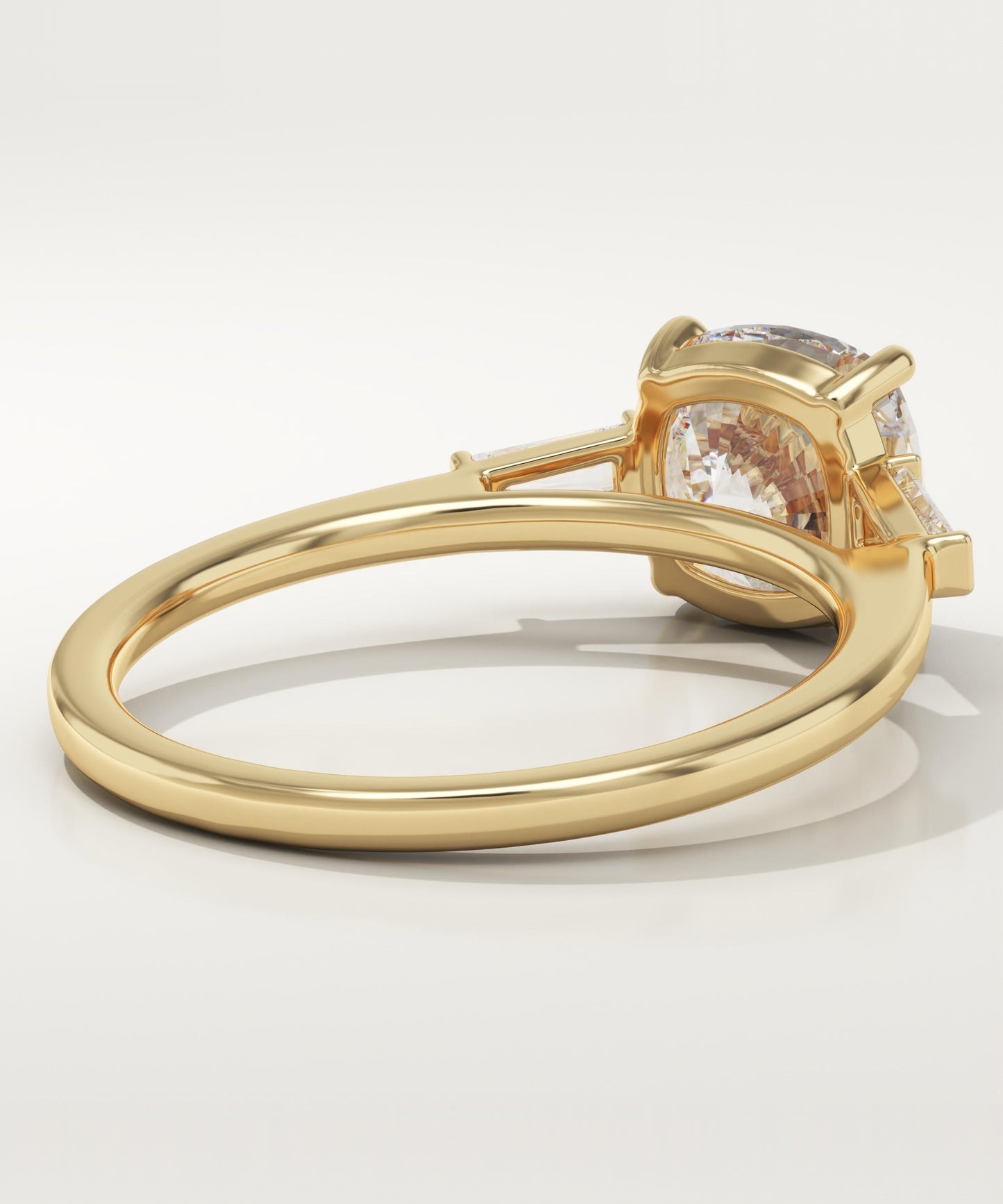 Cushion Cut Three Stone Lab-Grown Diamond Engagement Ring
