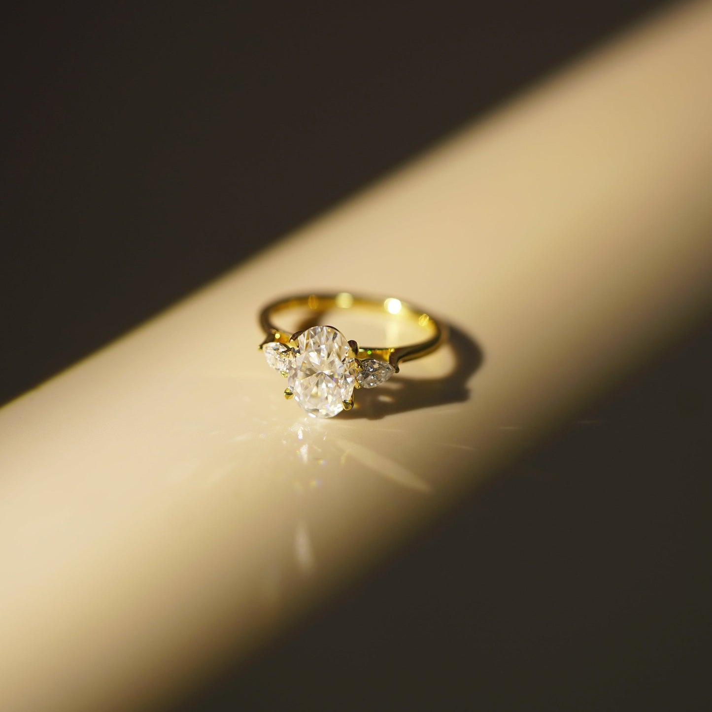 Oval Cut Three Stone Lab-Grown Diamond Engagement Ring