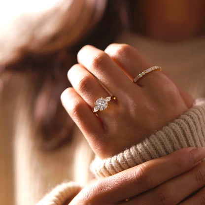 Round Cut Three Stone Lab-Grown Diamond Engagement Ring