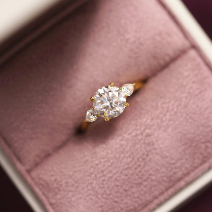 Round Cut Three Stone Lab-Grown Diamond Engagement Ring