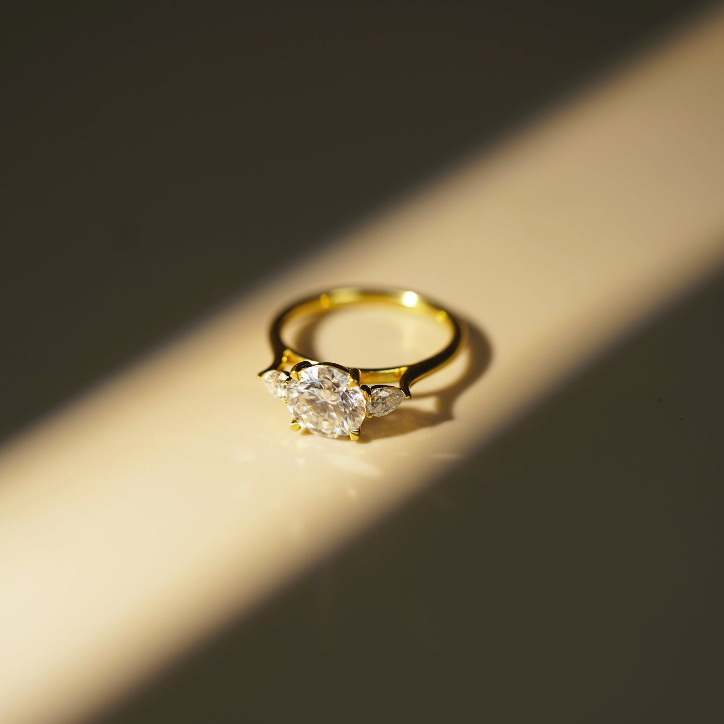 Round Cut Three Stone Lab-Grown Diamond Engagement Ring
