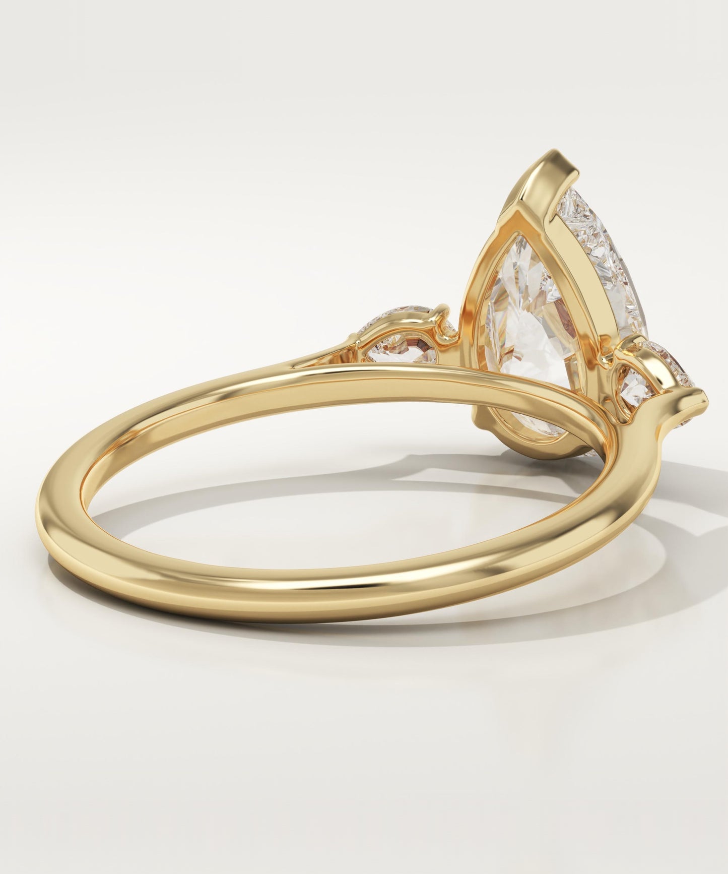 Pear Cut Three Stone Lab-Grown Diamond Engagement Ring