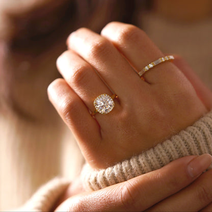Cushion Cut Halo Split Shank Lab-Grown Diamond Engagement Ring
