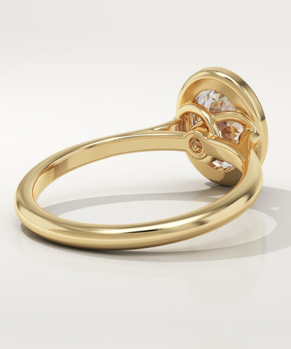 Oval Cut Bezel Lab-Grown Diamond Engagement Ring
