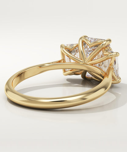 Emerald Cut Three Stone Lab-Grown Diamond Engagement Ring