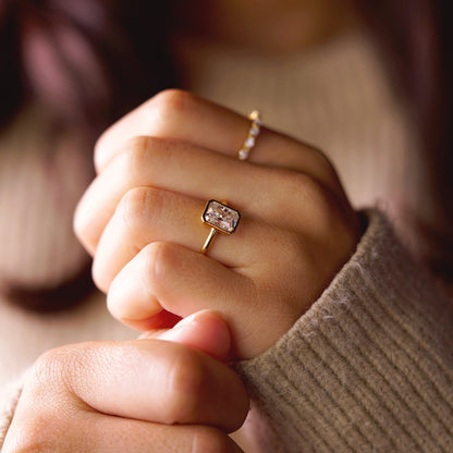 Radiant Cut Bezel Lab-Grown Diamond Engagement Ring
