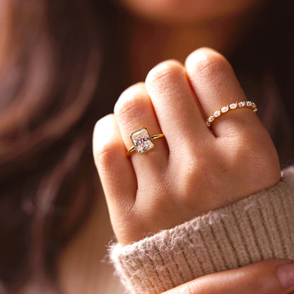 Radiant Cut Bezel Lab-Grown Diamond Engagement Ring