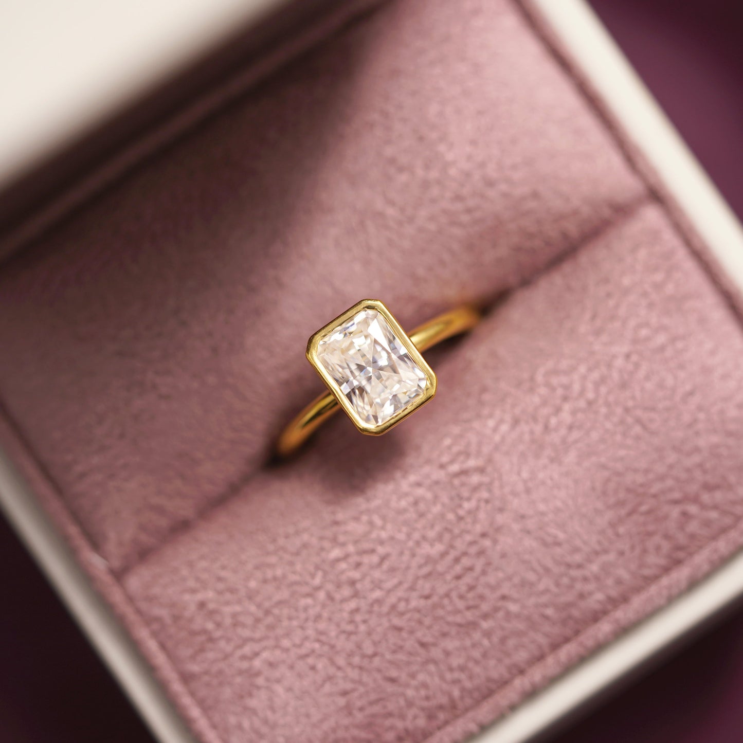 Radiant Cut Bezel Lab-Grown Diamond Engagement Ring