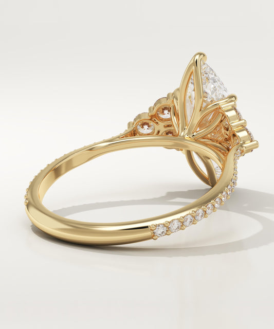 Marquise Cut Cluster Lab-Grown Diamond Engagement Ring