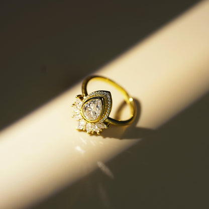 Pear Cut Cluster Lab-Grown Diamond Engagement Ring