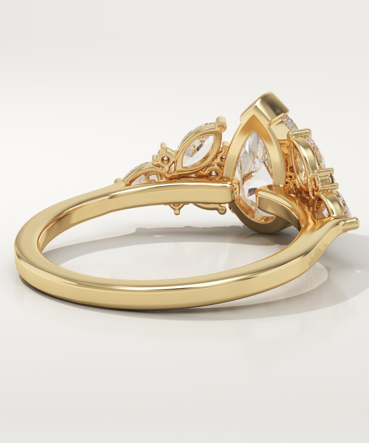Pear Cut Cluster Lab-Grown Diamond Engagement Ring