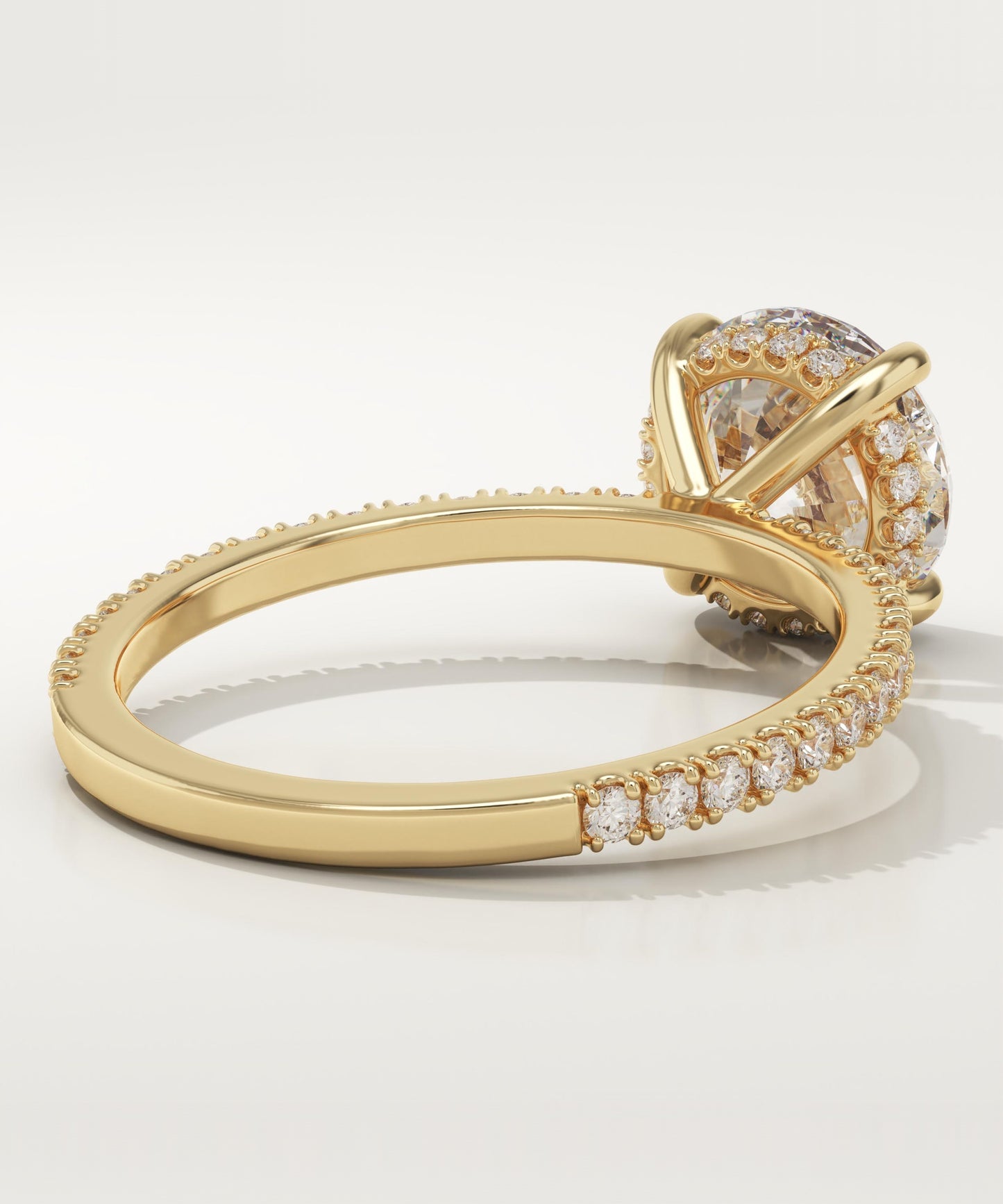 Round Cut Hidden Halo & Pave Lab-Grown Diamond Engagement Ring