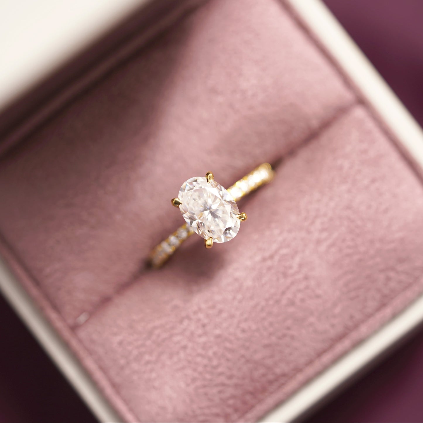 Oval Cut Hidden Halo & Pave Lab-Grown Diamond Engagement Ring