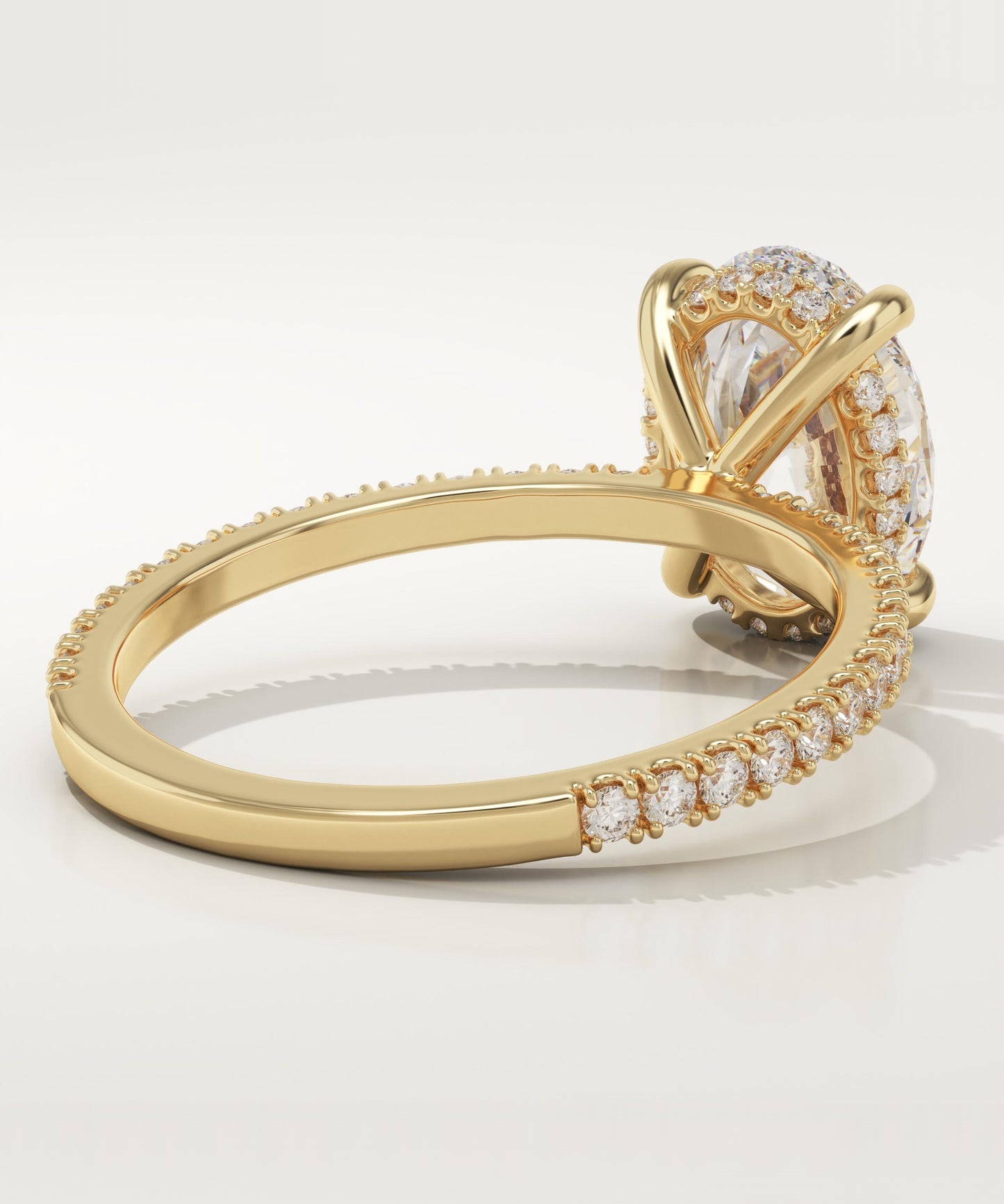Oval Cut Hidden Halo & Pave Lab-Grown Diamond Engagement Ring
