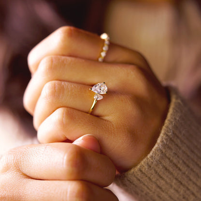 1.5 TCW Pear Cut Toi Et Moi Lab-Grown Diamond Engagement Ring