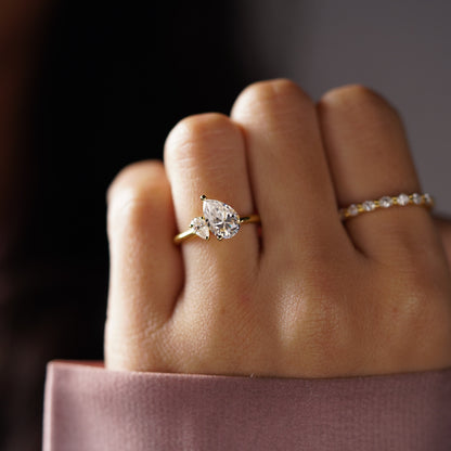 1.5 TCW Pear Cut Toi Et Moi Lab-Grown Diamond Engagement Ring