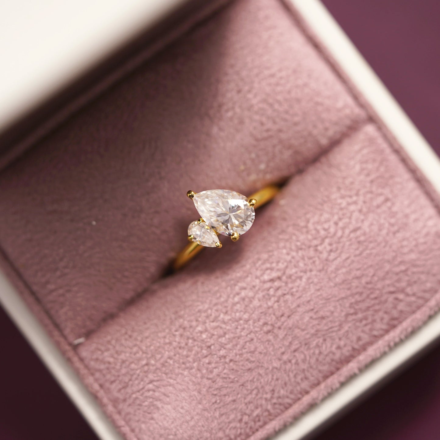 1.5 TCW Pear Cut Toi Et Moi Lab-Grown Diamond Engagement Ring