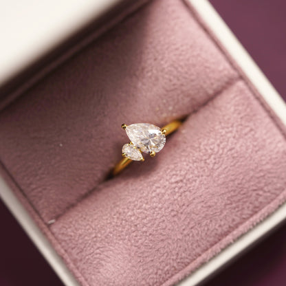 1.5 TCW Pear Cut Toi Et Moi Lab-Grown Diamond Engagement Ring