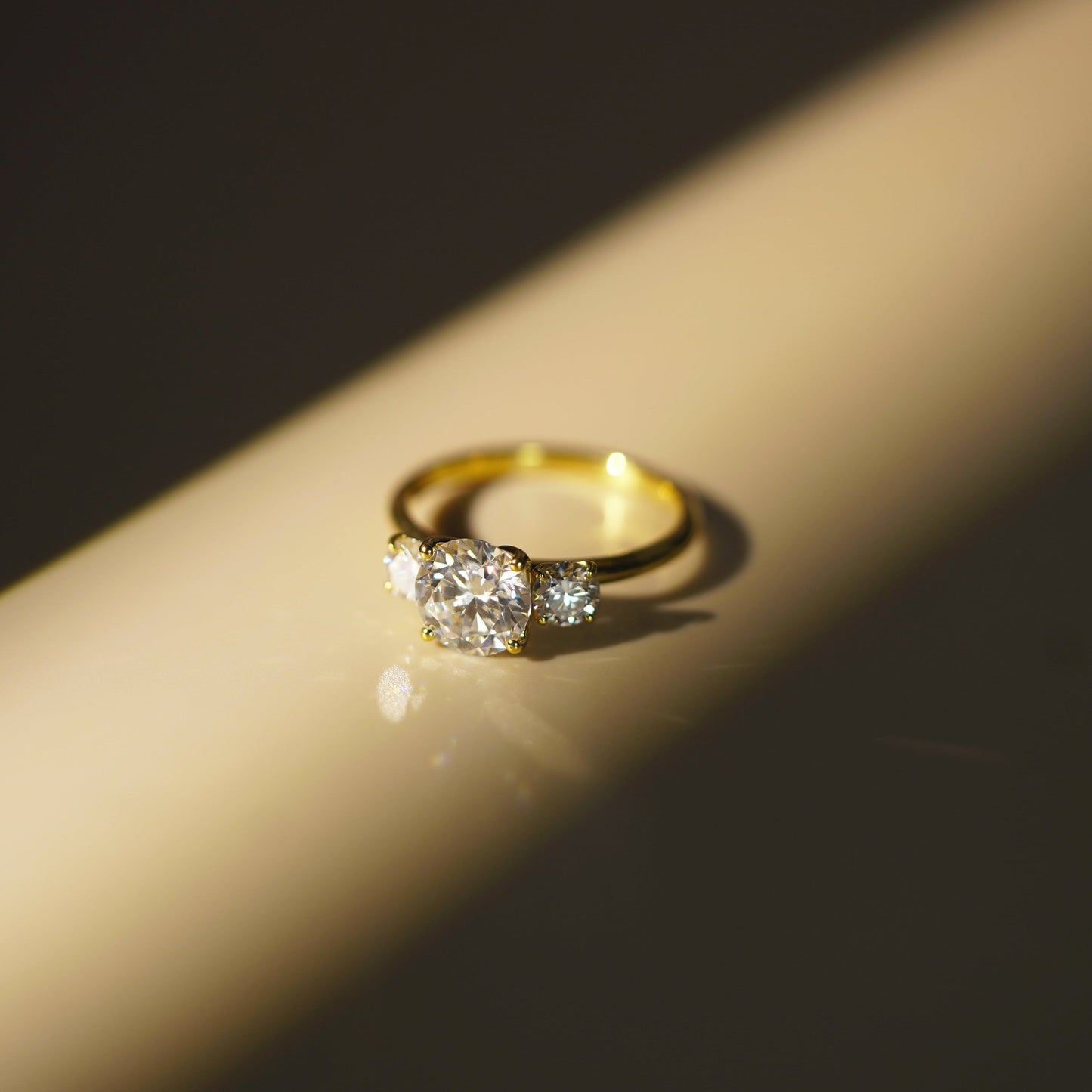 Round Cut Three Stone Lab-Grown Diamond Engagement Ring