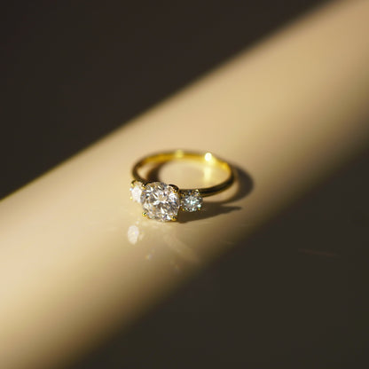 Round Cut Three Stone Lab-Grown Diamond Engagement Ring