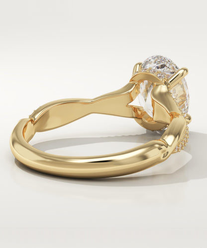 Oval Cut Twisted Pave Lab-Grown Diamond Engagement Ring