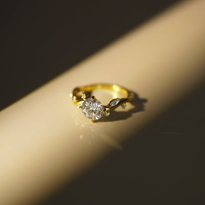 Round Cut Twig Style Lab-Grown Diamond Engagement Ring