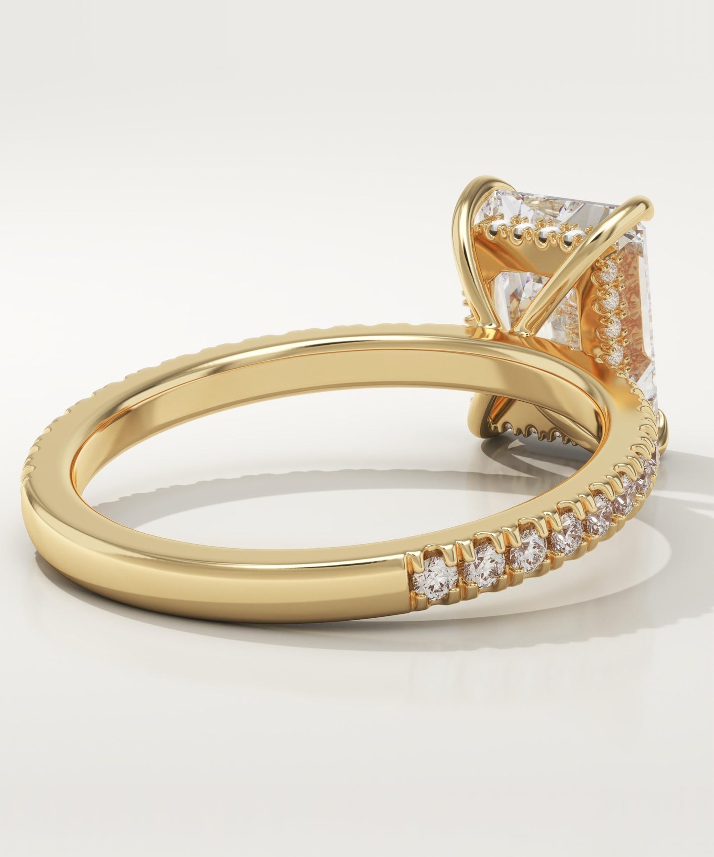 Radiant Cut Hidden Halo & Pave Lab-Grown Diamond Engagement Ring