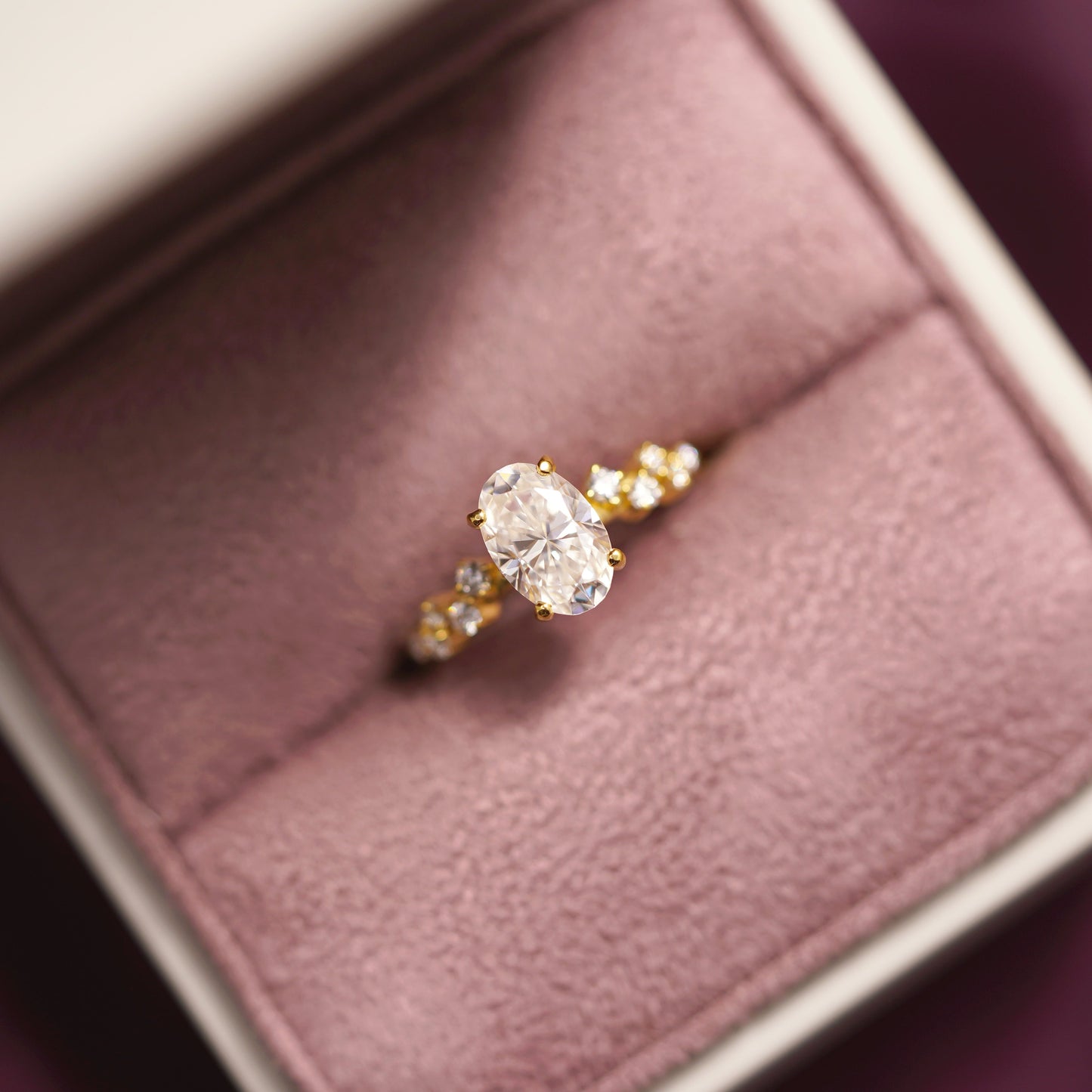 Oval Cut Hidden Halo & Pave Lab-Grown Diamond Engagement Ring