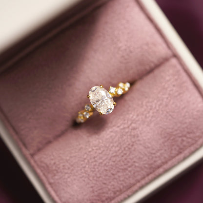 Oval Cut Hidden Halo & Pave Lab-Grown Diamond Engagement Ring