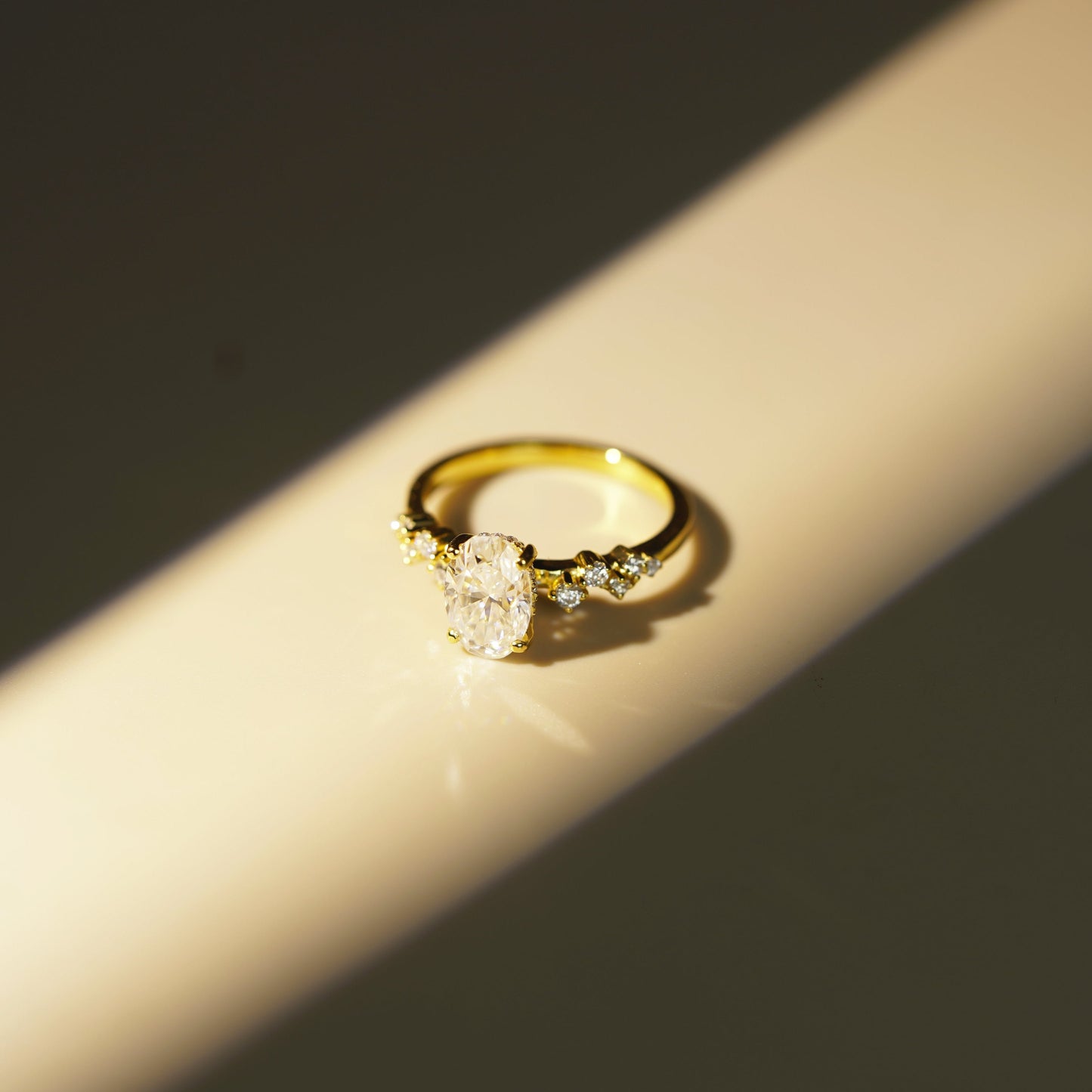 Oval Cut Hidden Halo & Pave Lab-Grown Diamond Engagement Ring