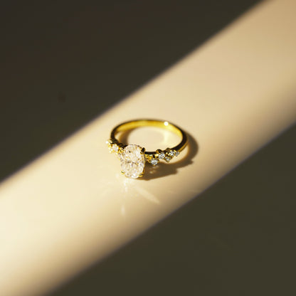 Oval Cut Hidden Halo & Pave Lab-Grown Diamond Engagement Ring