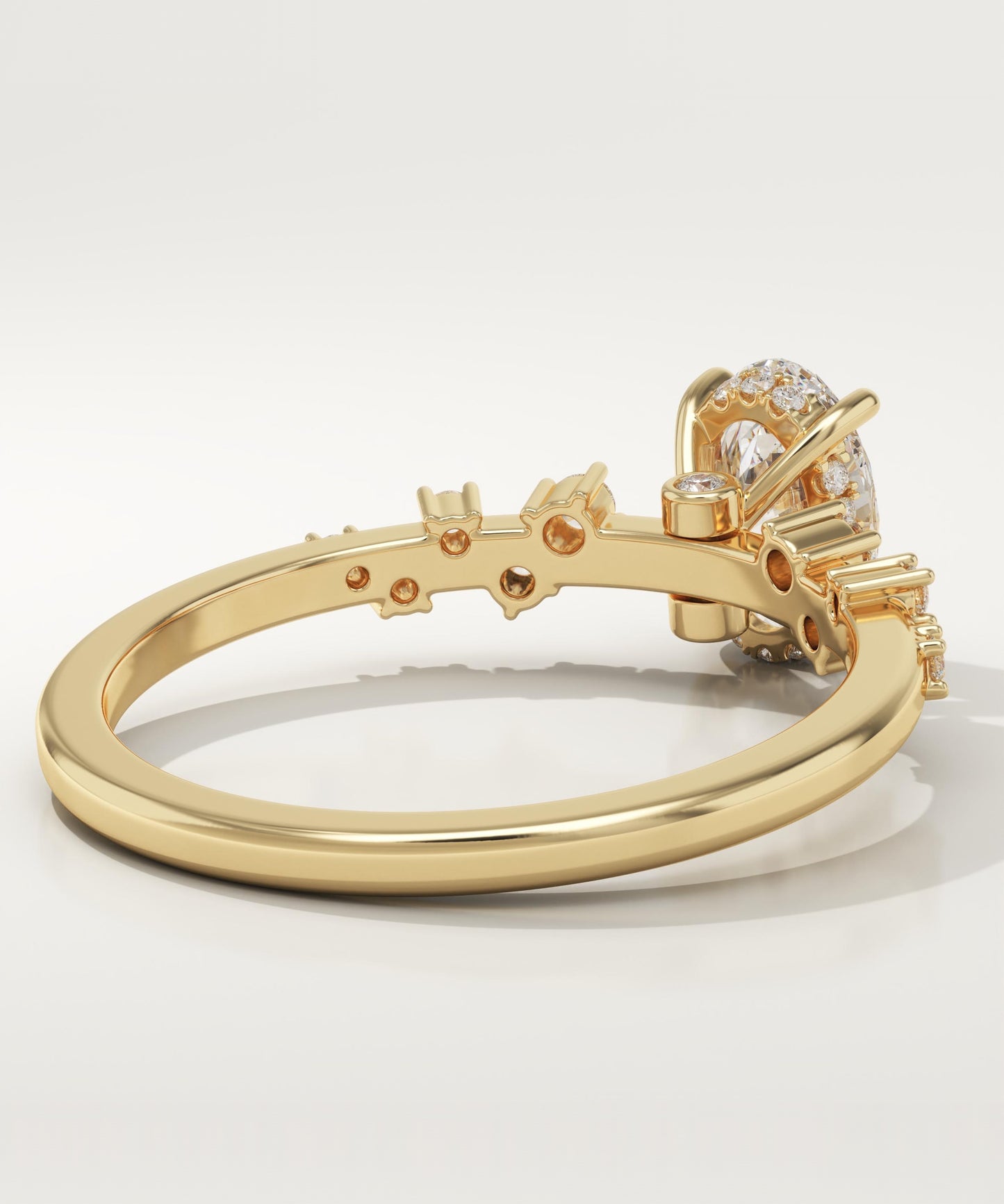 Oval Cut Hidden Halo & Pave Lab-Grown Diamond Engagement Ring