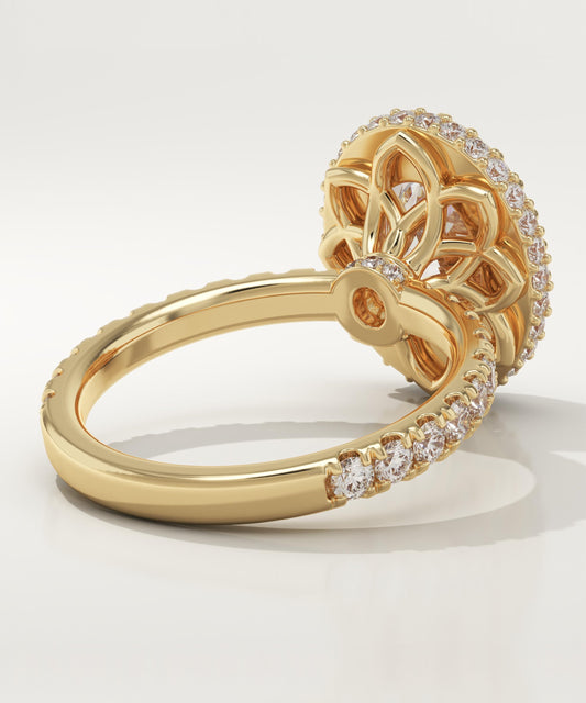Oval Cut Halo & Pave Lab-Grown Diamond Engagement Ring