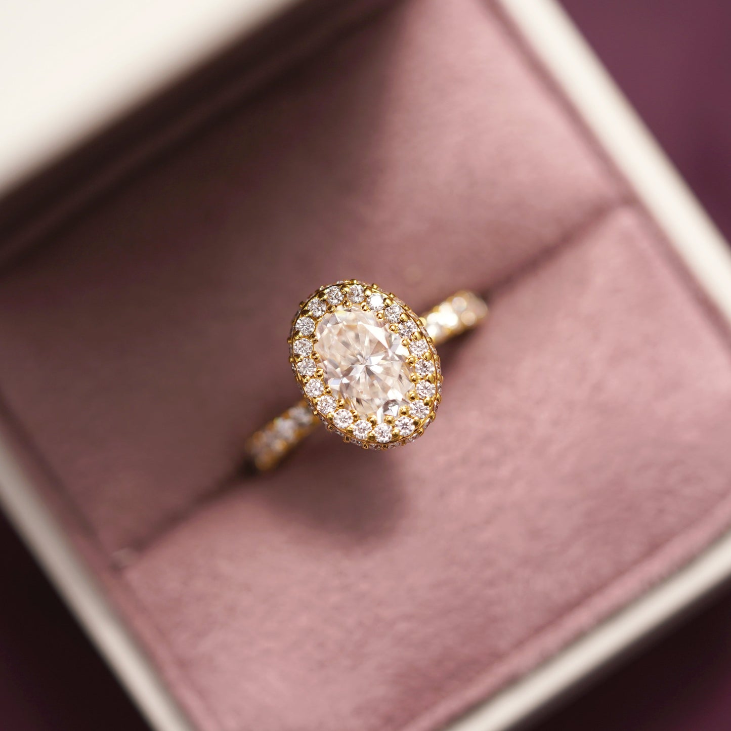 Oval Cut Halo & Pave Lab-Grown Diamond Engagement Ring